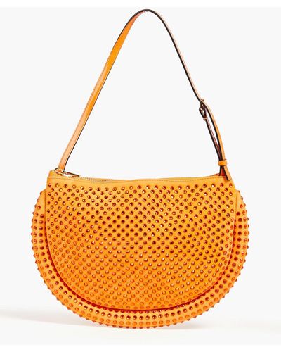 JW Anderson Crystal-embellished Suede Shoulder Bag - Orange