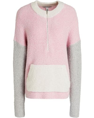 Autumn Cashmere Color-block Metallic Bouclé-knit Merino Wool-blend Sweater - Pink