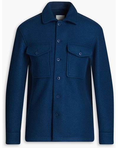 Sandro Bonnie Bouclé Wool Overshirt - Blue