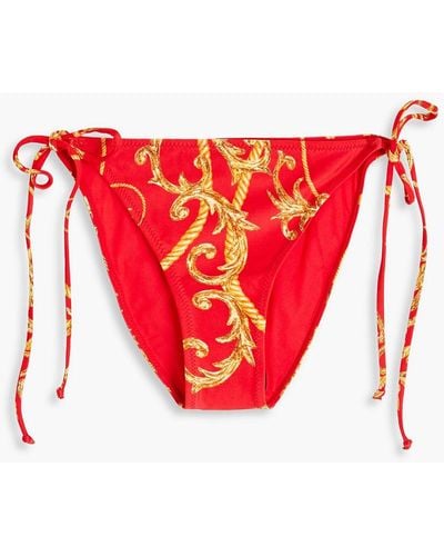 Ganni Tief sitzendes bikini-höschen mit print - Rot