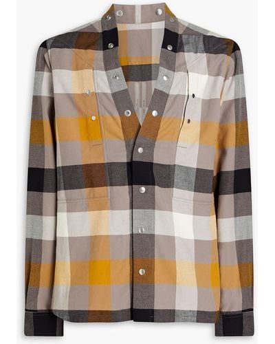 Rick Owens Larry Checked Cotton-flannel Shirt - Natural