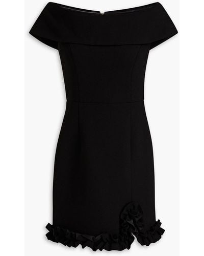 Rebecca Vallance Amina Ruffled Crepe Mini Dress - Black