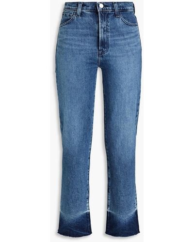 J Brand Faded High-rise Straight-leg Jeans - Blue