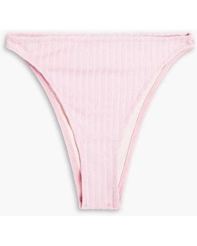 Solid & Striped Jayne Ribbed High-rise Bikini Briefs - Pink