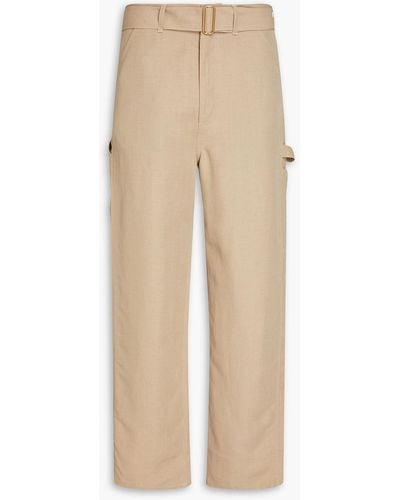 Dunhill Belted Twill Cargo Trousers - Natural