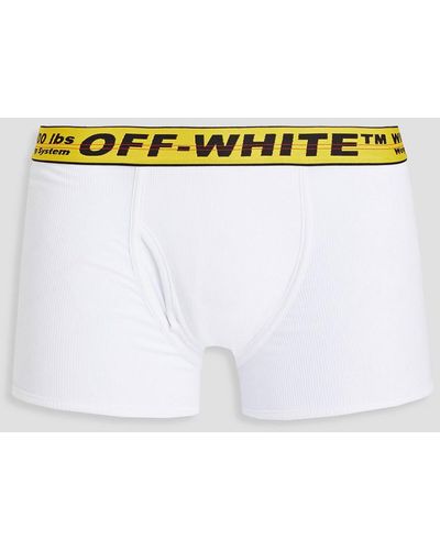 Off-White c/o Virgil Abloh Boxershorts aus jersey aus gerippter stretch-baumwolle mit monogrammdetail - Weiß