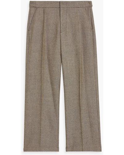 LE17SEPTEMBRE Pleated Wool-drill Trousers - Natural