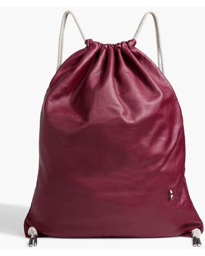 Rick Owens Pebbled-leather Backpack - Red