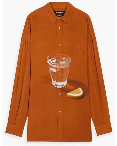 Jacquemus Printed Crepe Shirt - Orange