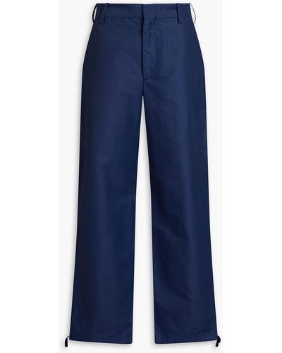 Marni Embroidered Satin-twill Straight-leg Pants - Blue