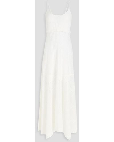 Ba&sh Pointelle And Crochet-knit Cotton And Modal-blend Maxi Dress - White