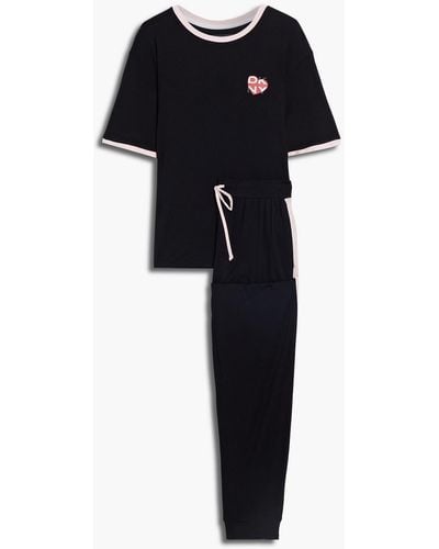 DKNY Pyjama aus stretch-jersey mit print - Schwarz