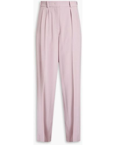 JOSEPH Buckley Pleated Twill Tapered Trousers - Pink