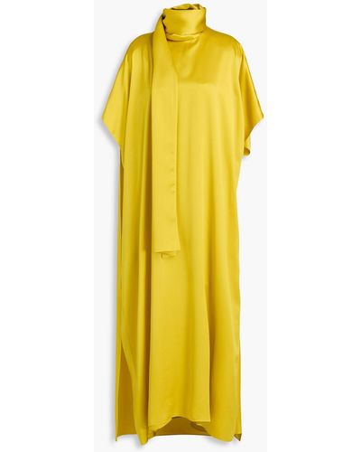 ROKSANDA Draped Silk-satin Maxi Dress - Yellow