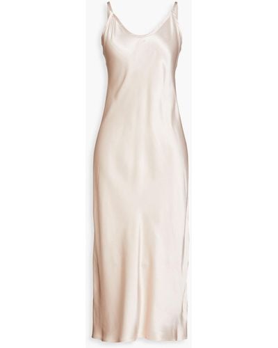 Enza Costa Satin Midi Slip Dress - White