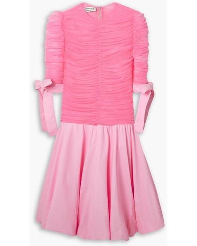Renaissance Renaissance Sakura Tulle And Cotton-blend Poplin Dress - Pink