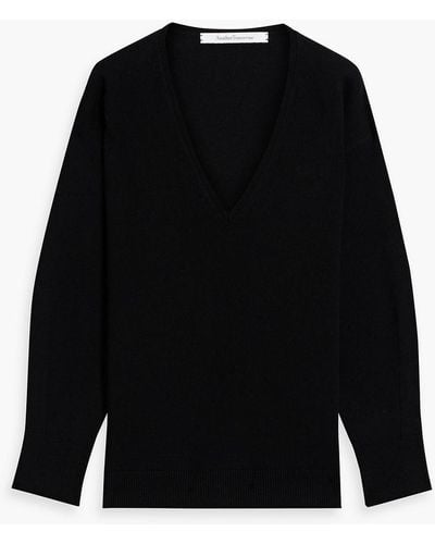 Another Tomorrow Cashmere And Wool-blend Sweater - Black