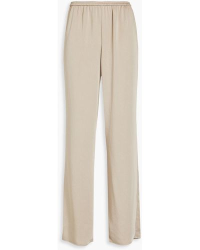 LAPOINTE Satin-crepe Wide-leg Trousers - Natural