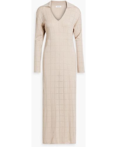 NAADAM Pointelle-knit Cotton And Silk-blend Maxi Dress - Natural