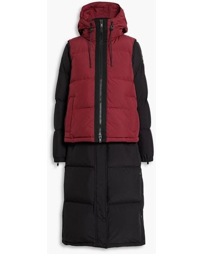 Moose Knuckles Samor Convertible Two-tone Quilted Shell Hooded Down Coat - Red