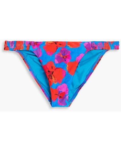 ViX Riviera Floral-print Low-rise Bikini Briefs - Blue