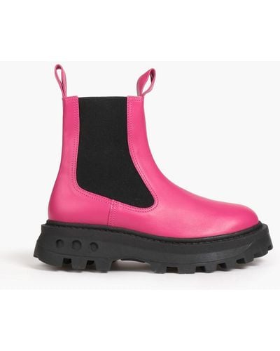 Simon Miller Scrambler Leather Platform Chelsea Boots - Pink