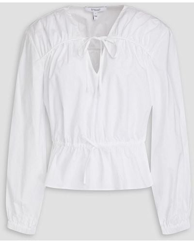 10 Crosby Derek Lam Breanna bluse aus popeline aus einer baumwollmischung - Weiß