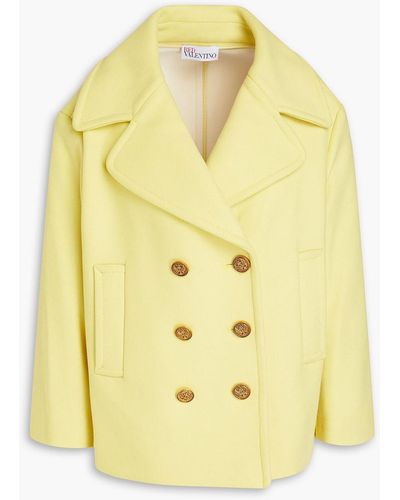 RED Valentino Double-breasted Wool-blend Coat - Yellow