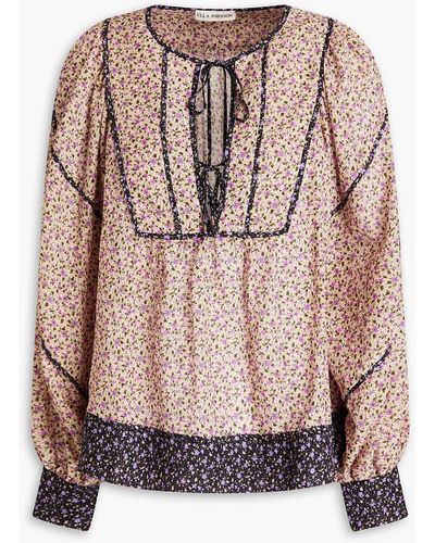 Kaitlyn floral cotton-blend blouse