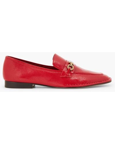 Tory Burch Perrine Embellished Leather Loafers - Red