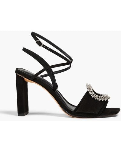 Alexandre Birman Madelina 85 Embellished Suede Sandals - Black