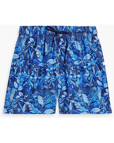 Derek Rose Aruba Mid-length Printed Swim Shorts - Blue
