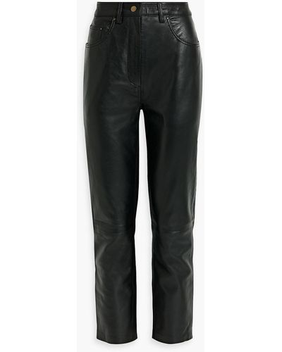 Muubaa Lulu Leather Straight-leg Pants - Black