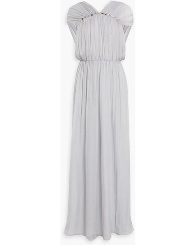 Emilio Pucci Crystal-embellished Silk-chiffon Gown - White