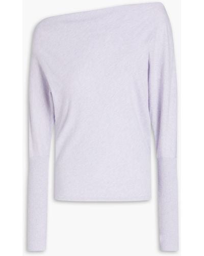 Enza Costa Off-the-shoulder Cotton And Cashmere-blend Sweater - White