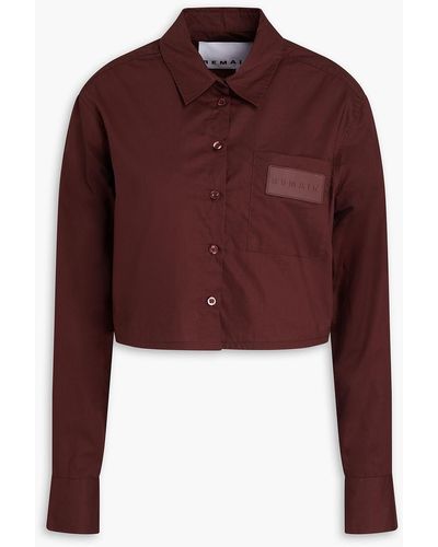 REMAIN Birger Christensen Cropped hemd aus baumwollpopeline - Rot