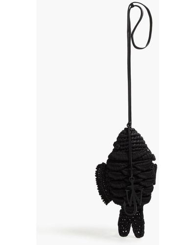 JW Anderson Fish Bag Crochet Shoulder Bag - Black