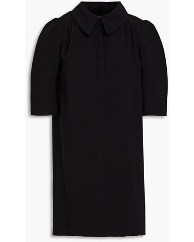 Ba&sh Mara Gathered Crepe Mini Shirt Dress - Black