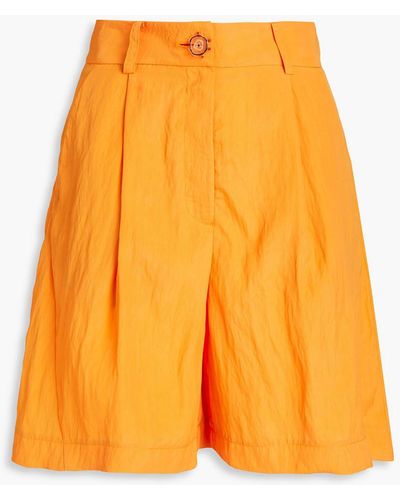 Rejina Pyo Doris Pleated Taffeta Shorts - Orange