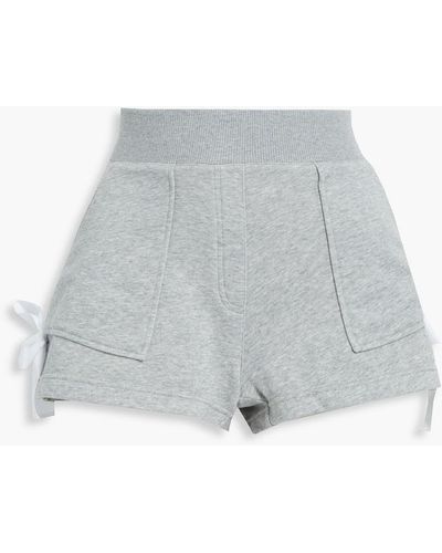 Cinq À Sept Jay Bow-embellished French Cotton-blend Terry Shorts - Gray