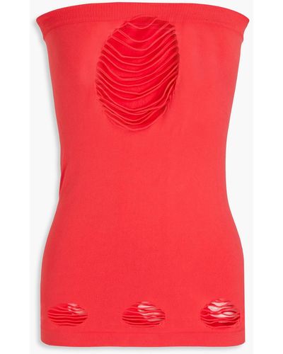Maisie Wilen Strapless Cutout Stretch-jersey Top - Red