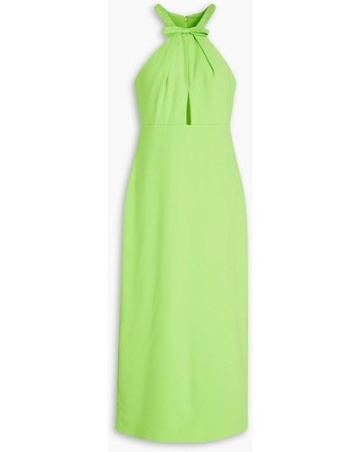 ML Monique Lhuillier Cutout Crepe Midi Dress - Green