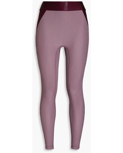 Heroine Sport Two-tone Textured Stretch leggings - Purple