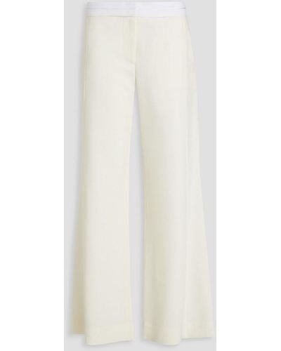 Victoria Beckham Crepe Wide-leg Trousers - White