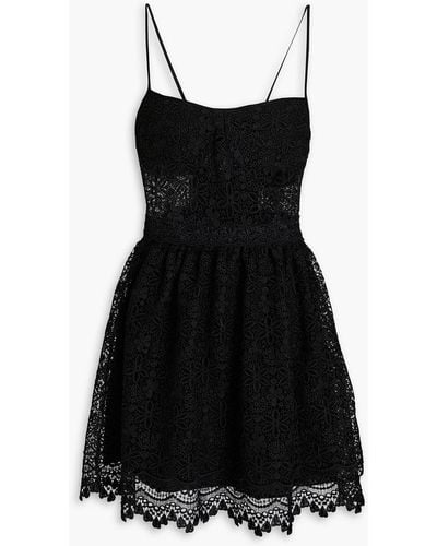 Charo Ruiz Crocheted Lace Mini Dress - Black