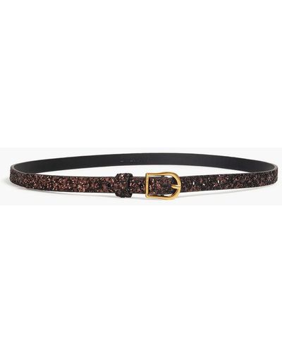 Zimmermann Glittered Leather Belt - Brown