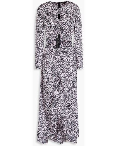 Maje Cutout Leopard-print Cloqué Maxi Dress - Pink