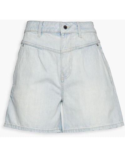 Ba&sh Faded Denim Shorts - White