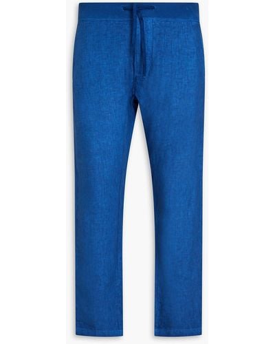120% Lino Linen Trousers - Blue
