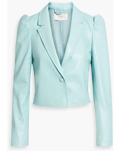 Cami NYC Aliette cropped blazer aus kunstleder - Blau